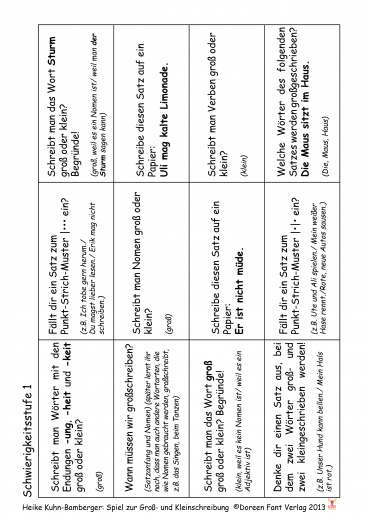 Spiel zur Gro- und Kleinschreibung (E-Book PDF)